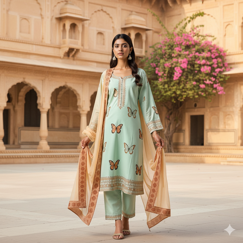 3pcs set ( Top Bottom Duppata)