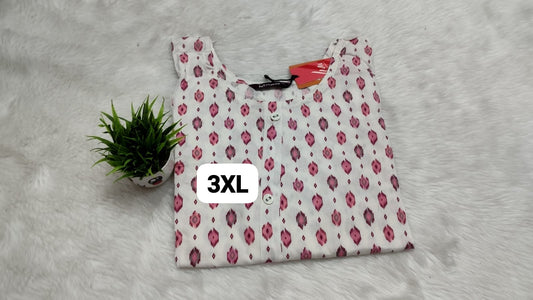 Liva Certified Branded Side Open Kurti  - white-coral-tree