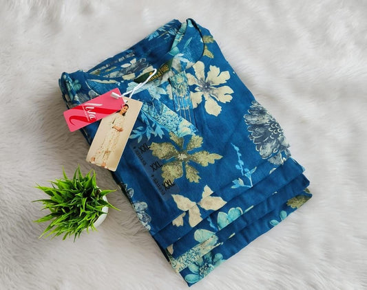 Vibrant Teal Blue kurti