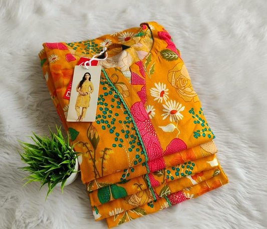 Bright Mustard colour kurti