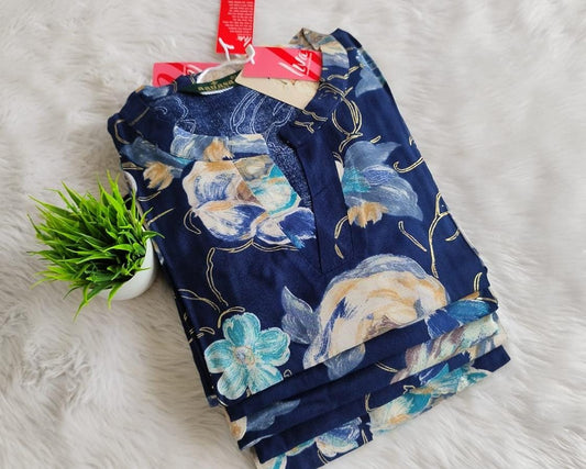 Vibrant Navy Blue kurti
