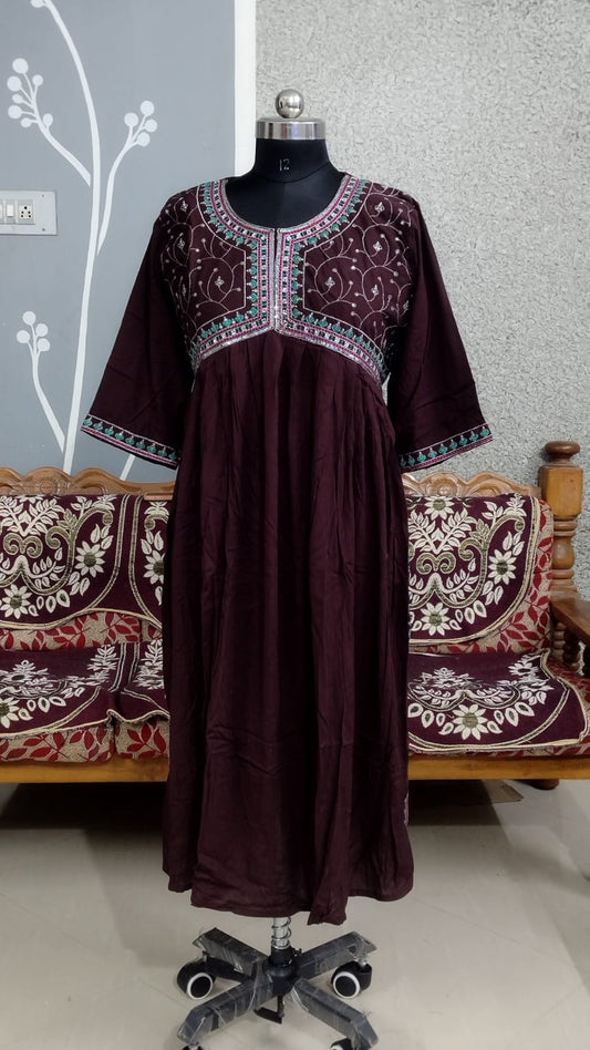 Alya Cut Kurti - woody-brown