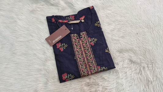 Avaasa Brand kurti -Dark Blue