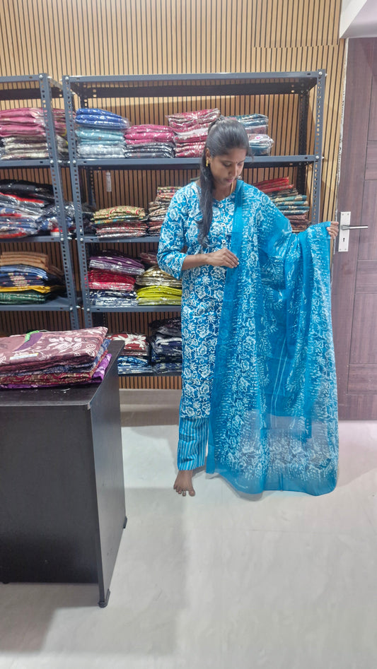 Pure cotton salwar set ( Top with lining  )