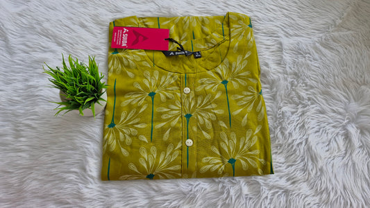 Mustard green kurti